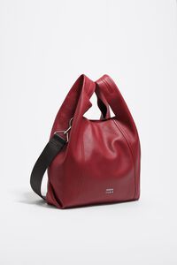 Medium red leather Paper bag