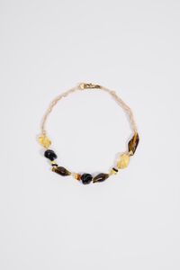 Amber resin seashell necklace