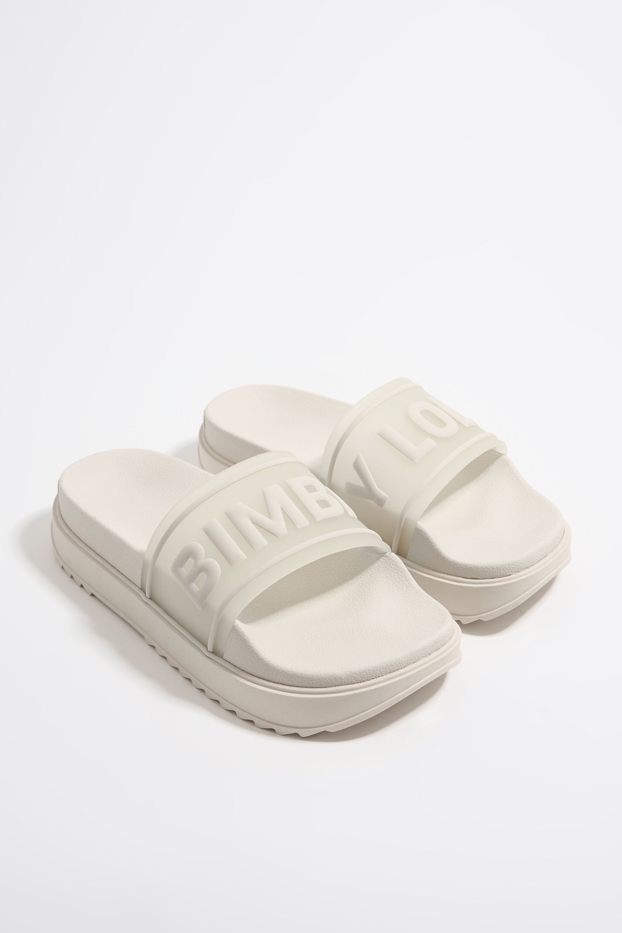 White logo platform flip flop