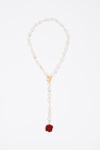 Red rose pearl necklace