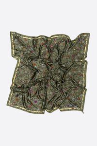Khaki lace floral scarf