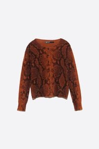 Caramel straight fur Snake cardigan