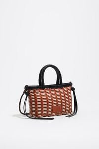 Toasted leather plaited mini bag