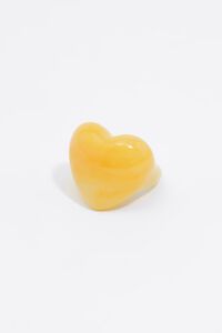Yellow resin heart ring
