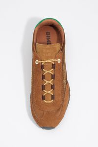 Tan suede and fabric 13 22 sneaker