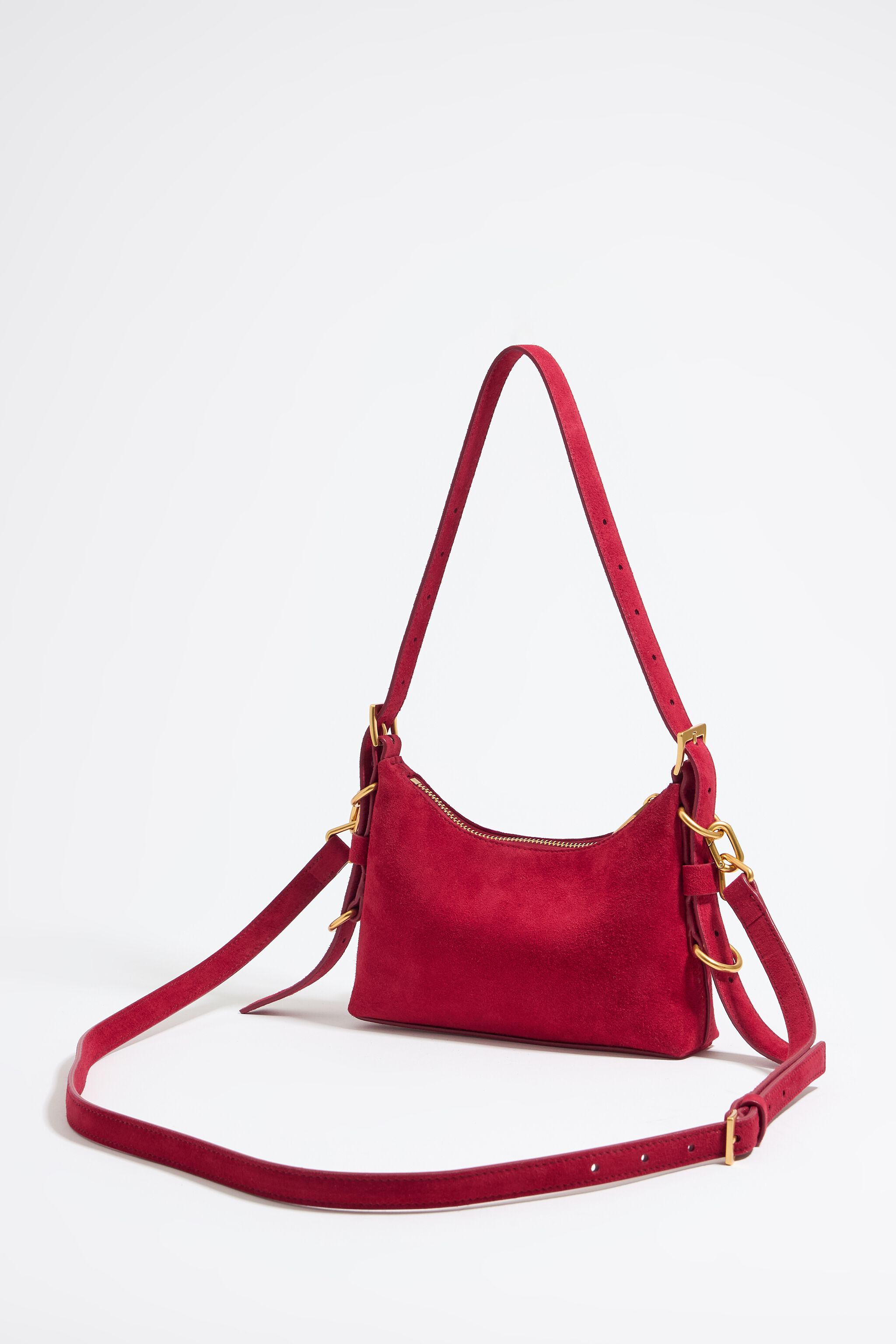 Red discount strap bag