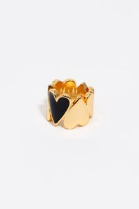 Black and gold hearts ring