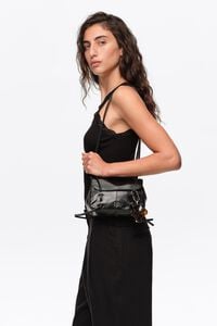 Black leather Mini flap bag