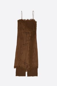 Dark olive lace skirt-trouser hybrid