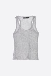 silver lurex knit top