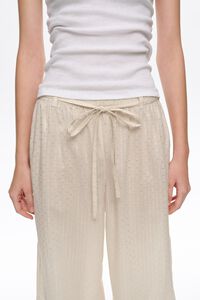Beige metallic polka dot harem trousers