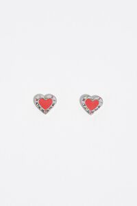 Coral heart logo earrings