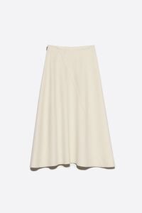 Ivory double-faced wool A-line skirt