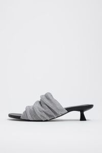 Silver mesh low-heel sandal