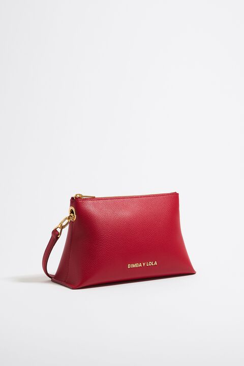 Small red leather crossbody bag