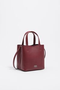 Small burgundy leather Chihuahua bag