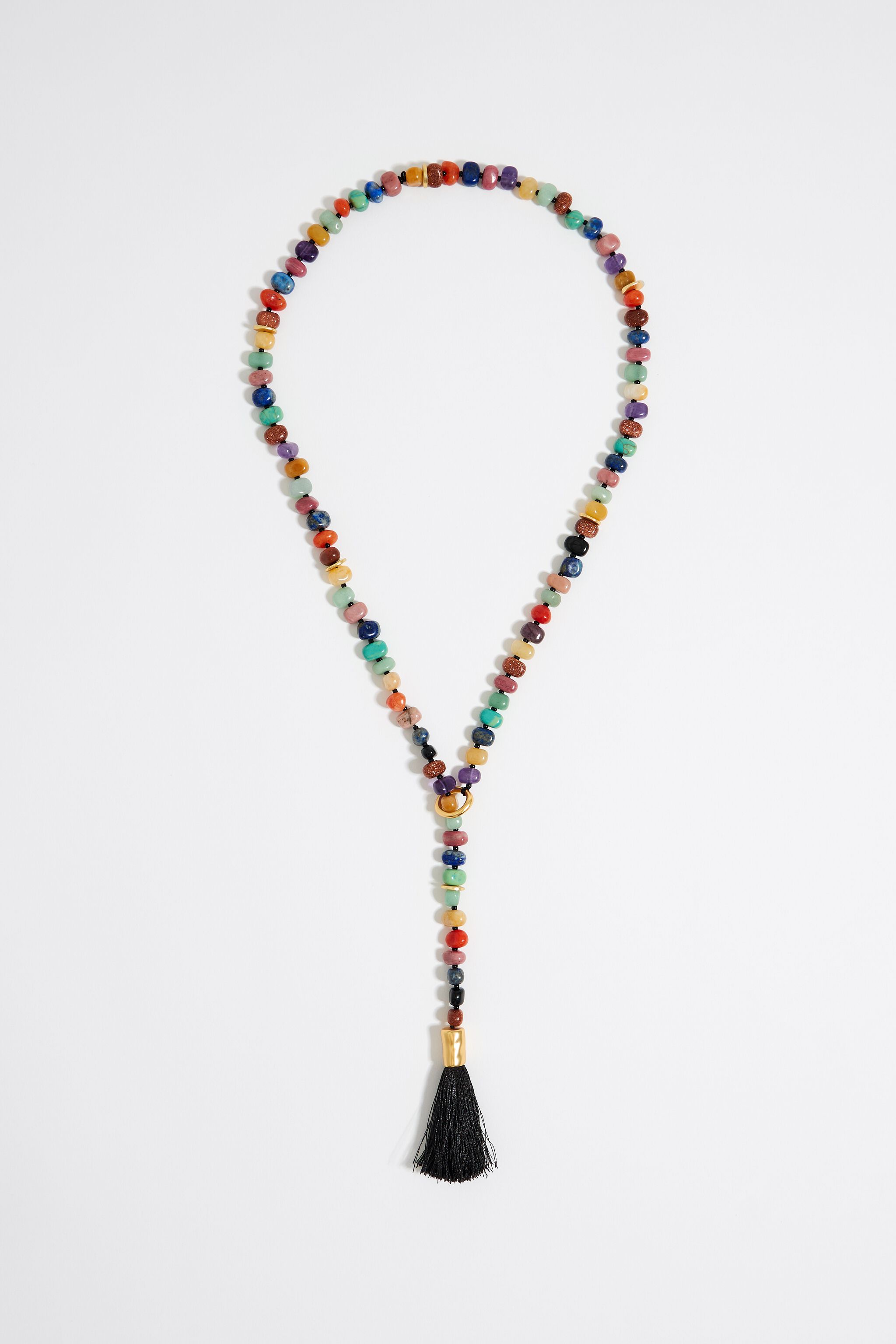 Stones and tassel necklace