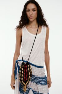 Black crochet mini bag