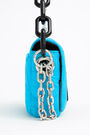 XS neon blue padded nylon flap bag XS neon blue padded nylon flap bag