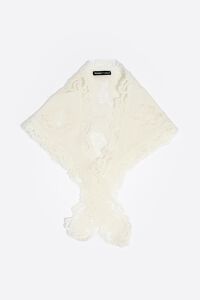 Triangular knit and lace scarf
