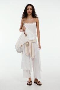 Off-white lace skirt-trouser hybrid