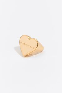 Ivory enamel heart ring