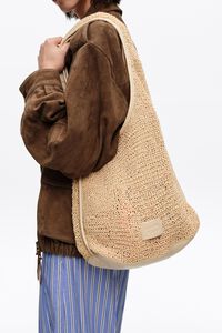 Large ivory plaited bag