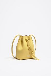 Small banana leather Carlino bucket bag