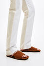 Terracotta split leather flat sandal Terracotta split leather flat sandal