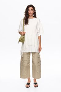White lace ruffle T-shirt