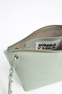 M green leather trapezium crossbody bag M green leather trapezium crossbody bag