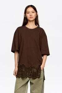 Oversize dark brown lace T-shirt Oversize dark brown lace T-shirt