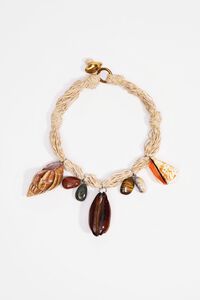 Natural seashell and stone necklace