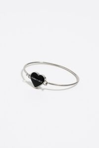 Black heart rigid bracelet