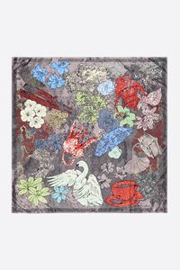Anthracite arabesque print scarf