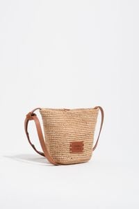 Small natural raffia plaited bag