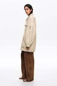 Off-white cotton multi-pocket jacket