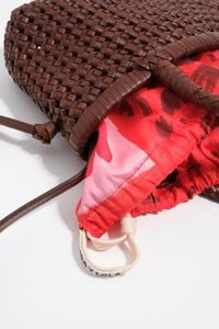 Red nylon scarf Pouch bag