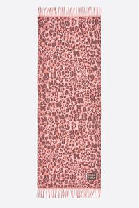Coral animal print acrylic jacquard shawl