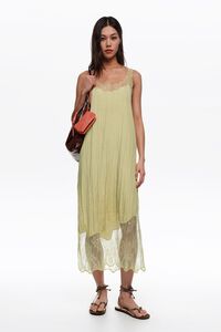 Olive mini Dots lace strap dress