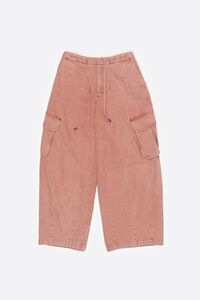 Peach denim cargo trousers