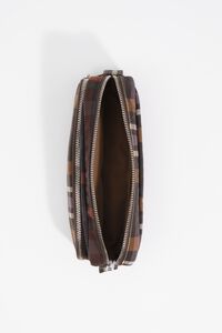Coated chocolate green tartan pocket case