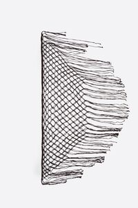 Brown fringed plaited shawl