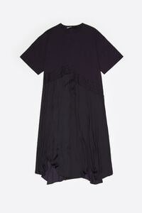 Black two-material asymmetric dress
