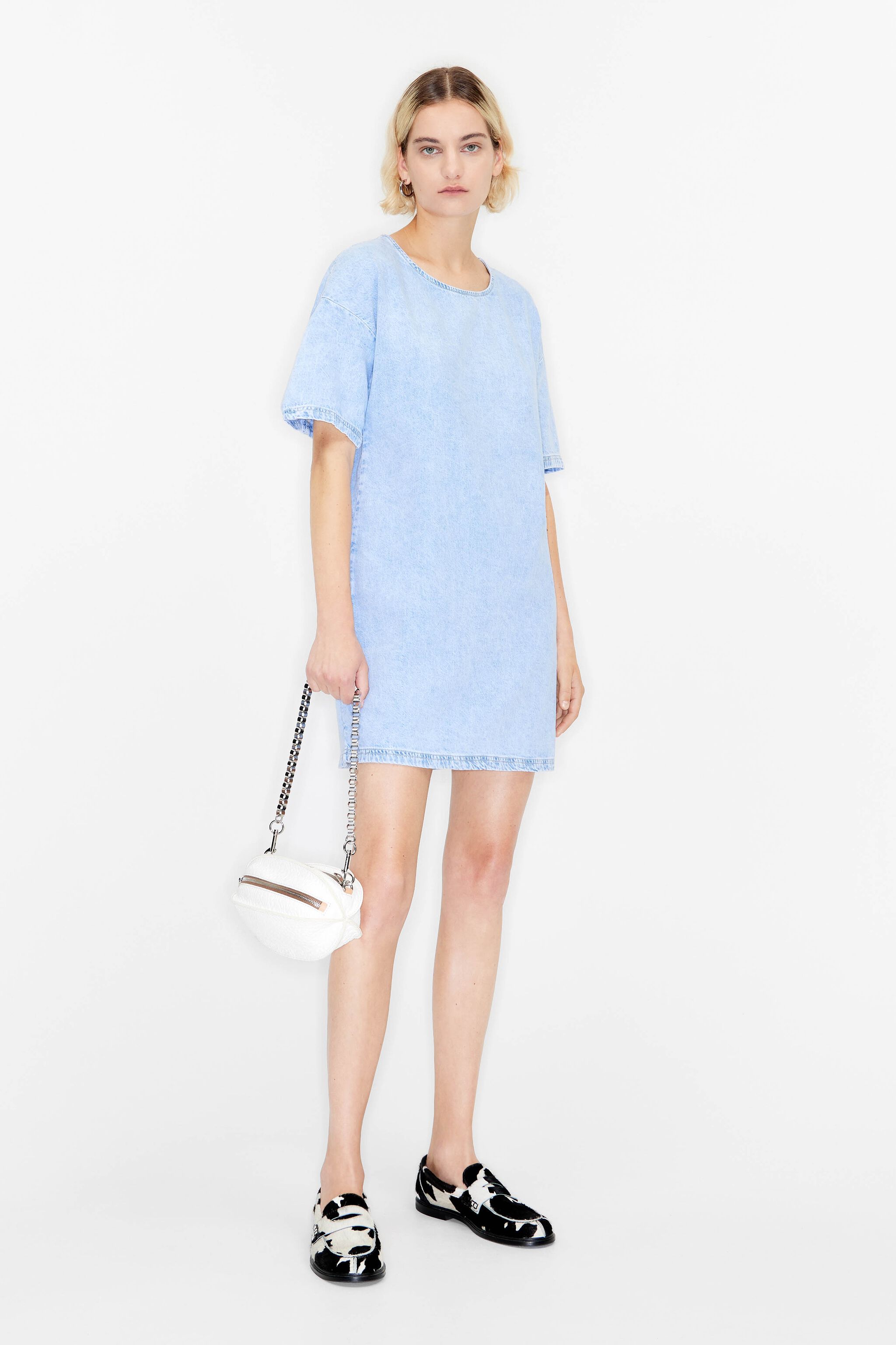 Blue denim mini dress
