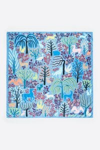 Blue animals and vegetation scarf