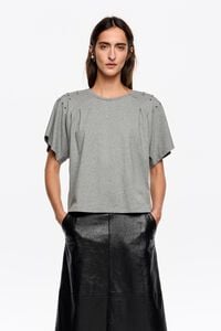 Light gray shoulder studs T-shirt Light gray shoulder studs T-shirt