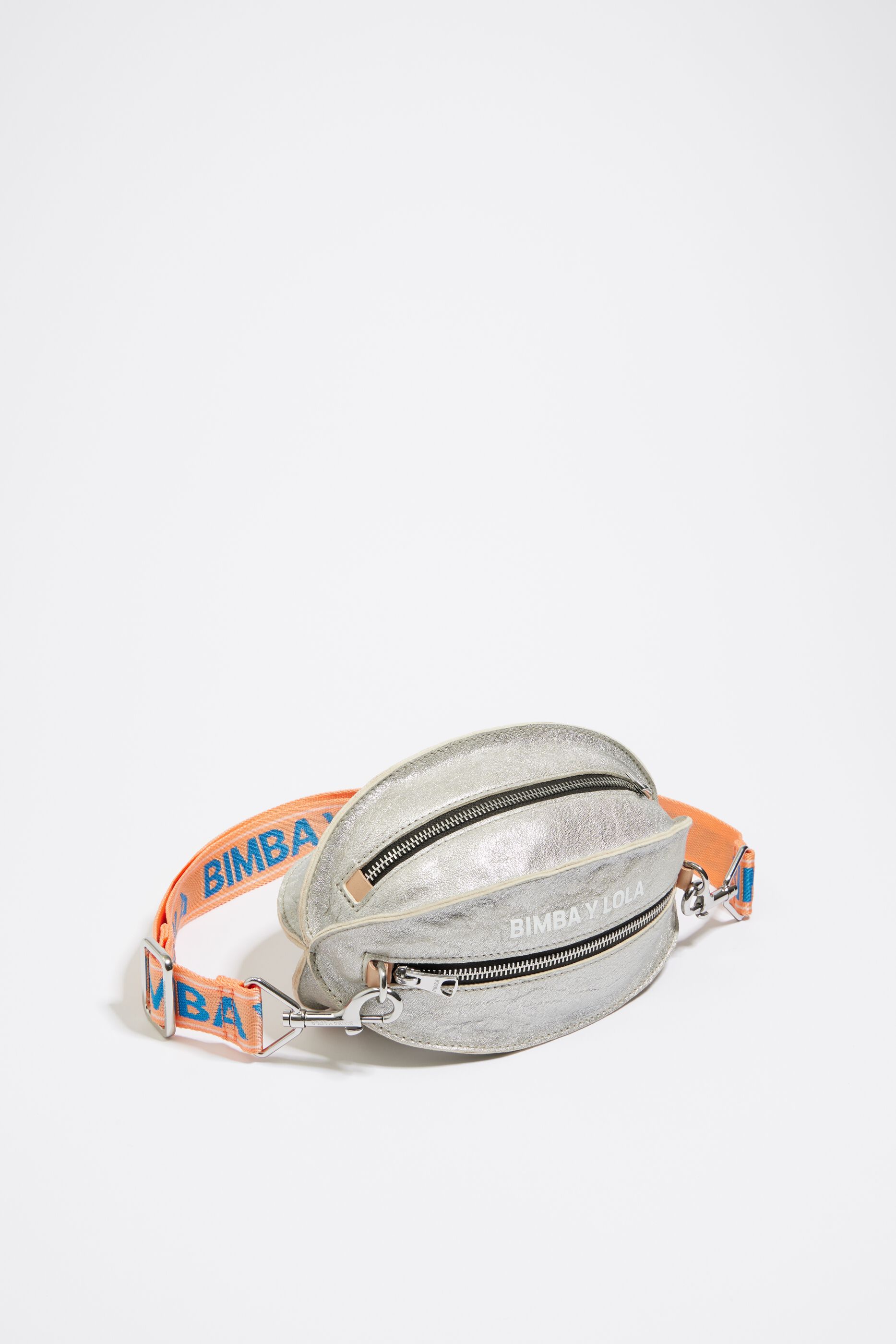 Small silver leather ball bag