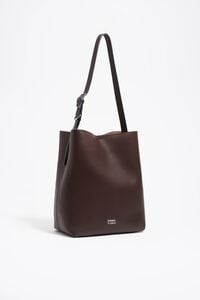 Large chocolate leather Carlino bag