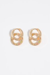 Gold logo double-hoop earrings
